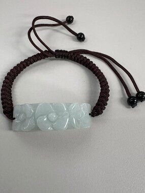New Burmese Jadeite Flower Knotted Bracelet